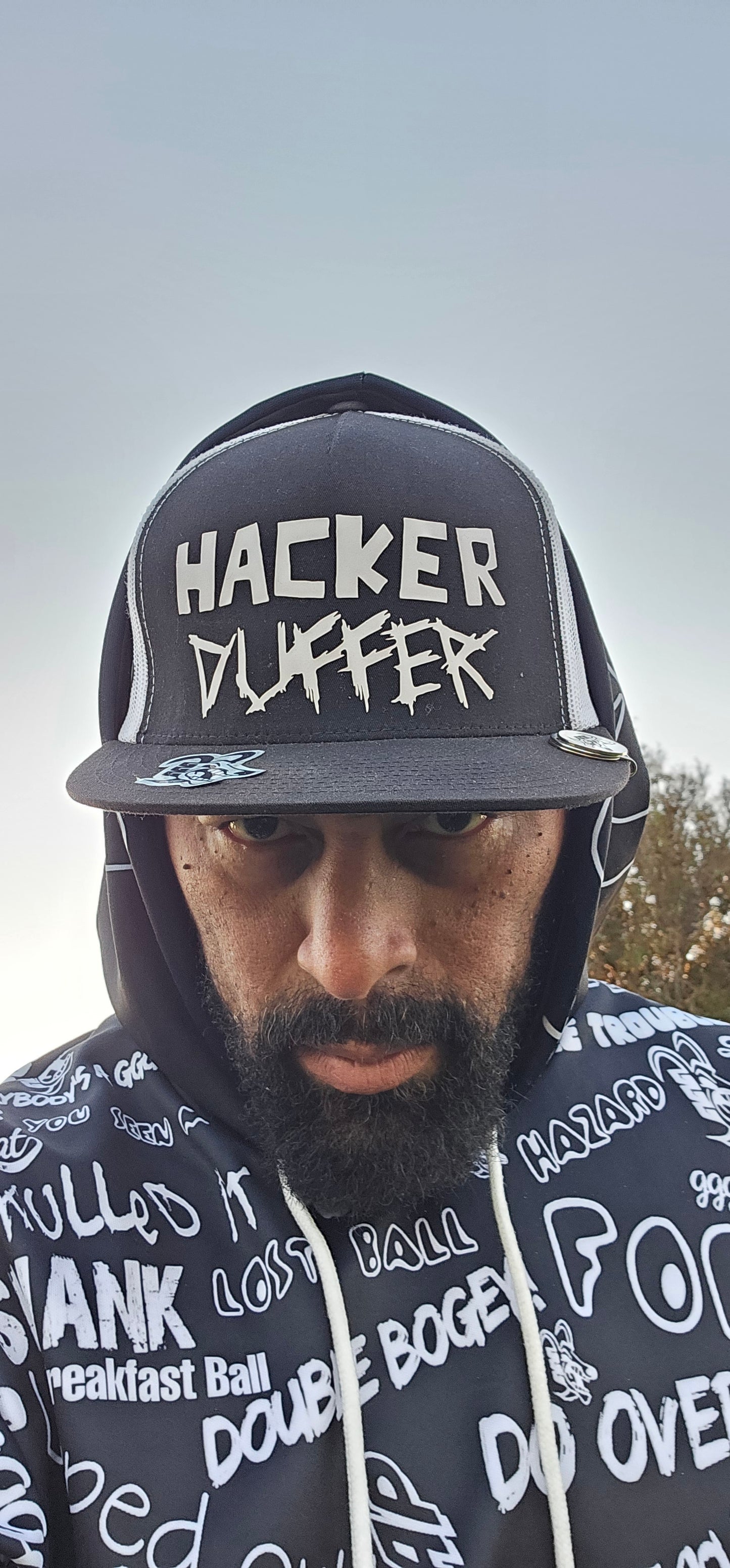 GGGOAT GOLF HACKER/DUFFER SNAPBACK BLACK/WHITE TRUCKER
