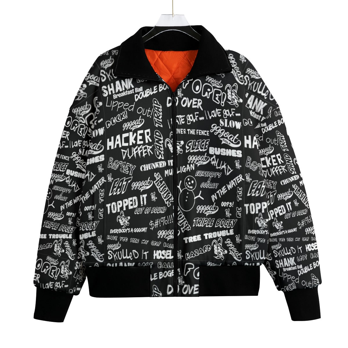 GGGOAT GOLF FLEECE COLLAR BOMBER BLACK