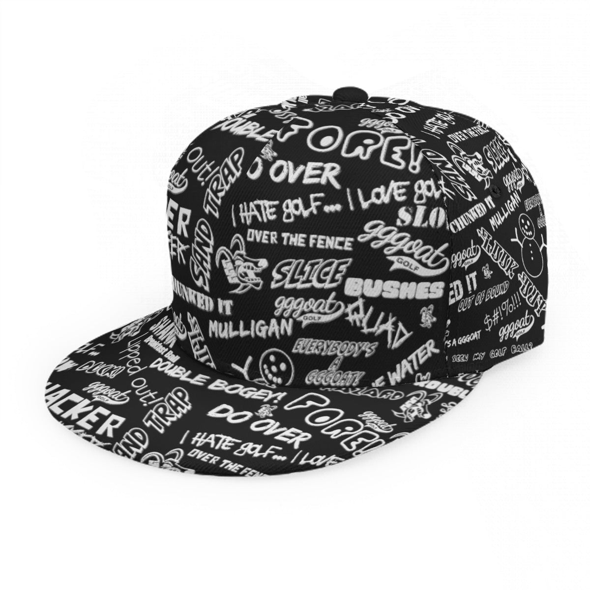 GGGOAT GOLF HACKER/DUFFER Baseball Cap With Flat Brim Black