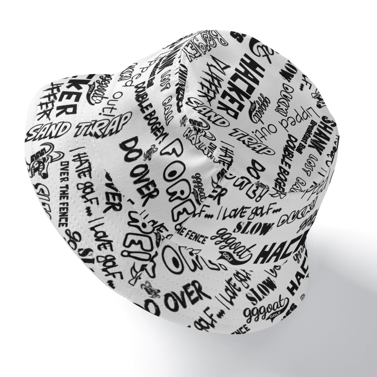 GGGOAT GOLF HACKER/DUFFER Double-Side Printed Bucket Hat White