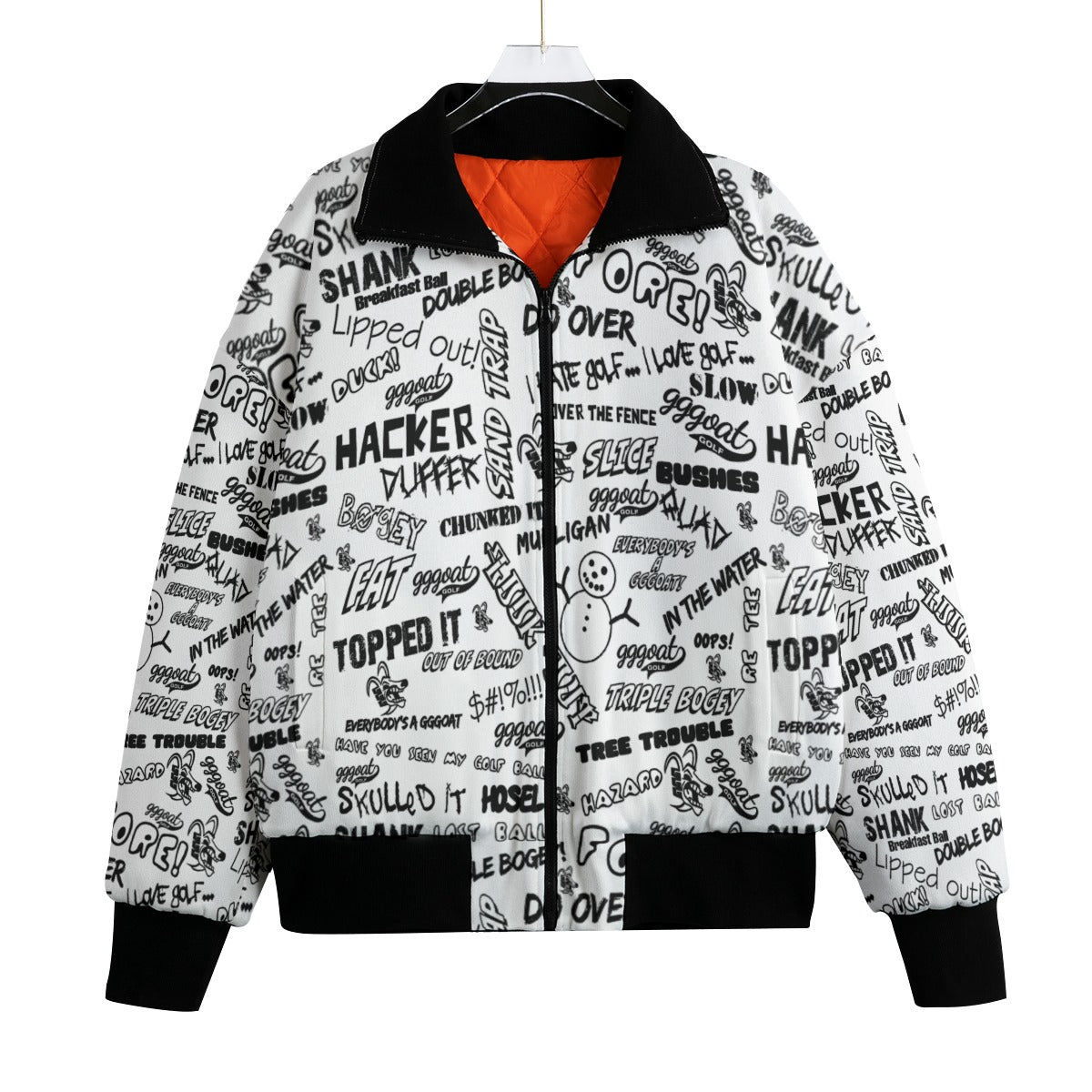 GGGOAT GOLF FLEECE COLLAR BOMBER WHITE