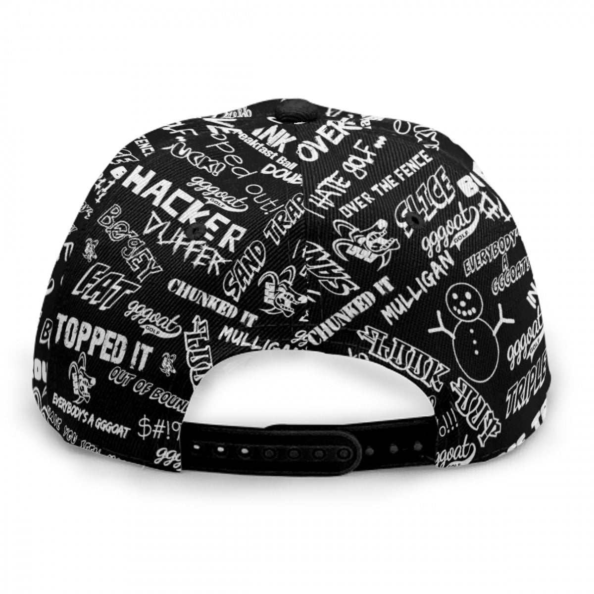 GGGOAT GOLF HACKER/DUFFER Baseball Cap With Flat Brim Black