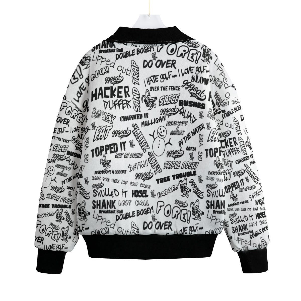 GGGOAT GOLF FLEECE COLLAR BOMBER WHITE