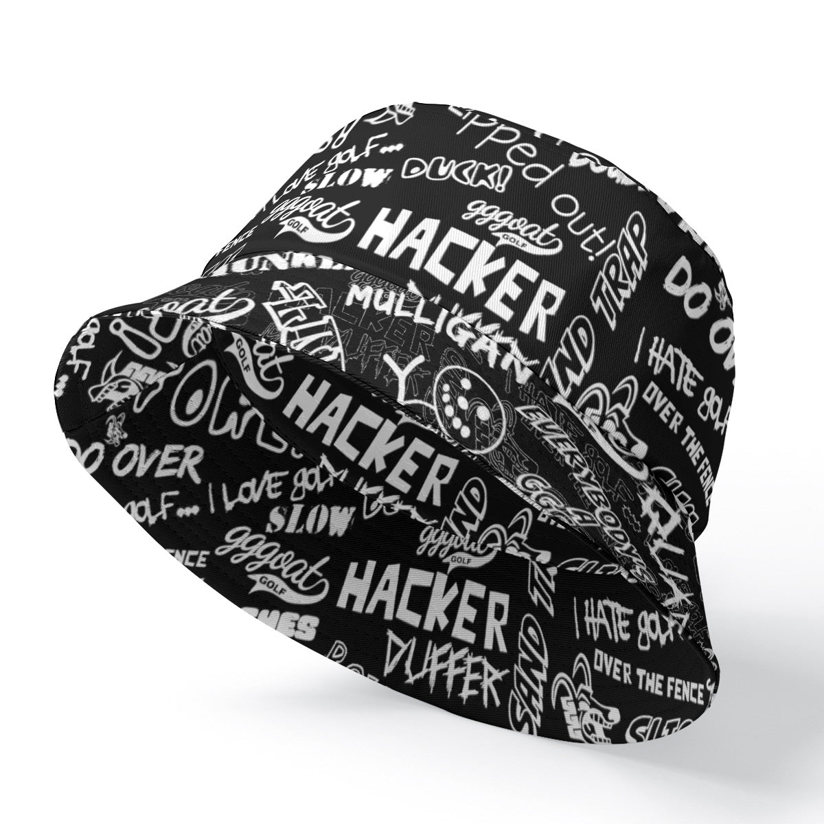 GGGOAT GOLF HACKER/DUFFER Double-Side Printed Bucket Hat Black