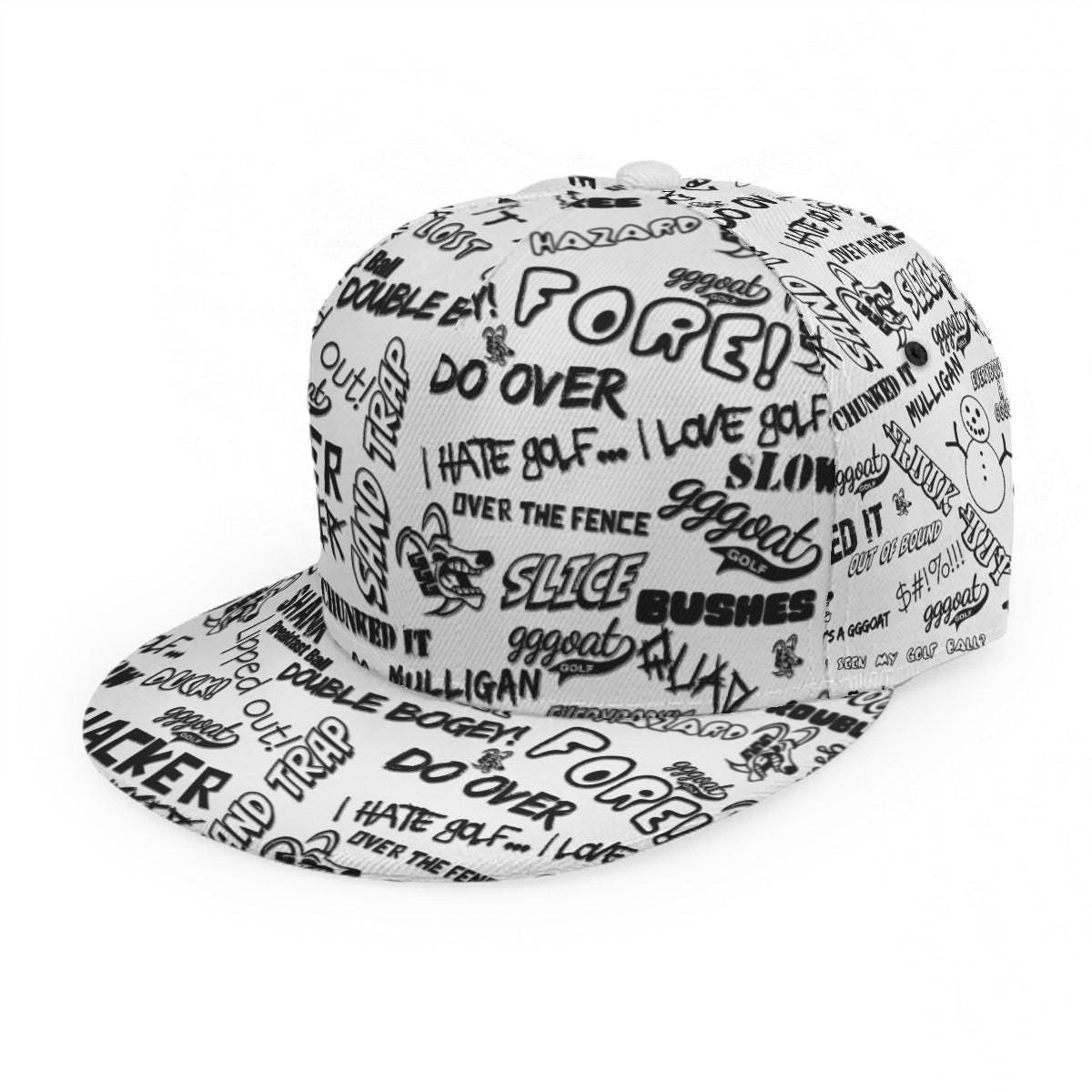 GGGOAT GOLF HACKER/DUFFER Baseball Cap With Flat Brim White