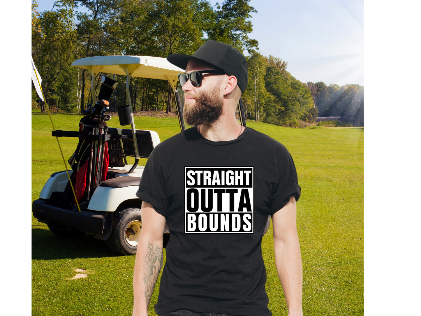 GGGOAT GOLF STRAIGHT OUTTA BOUNDS T-SHIRT