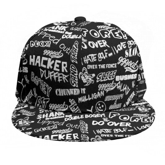 GGGOAT GOLF HACKER/DUFFER Baseball Cap With Flat Brim Black