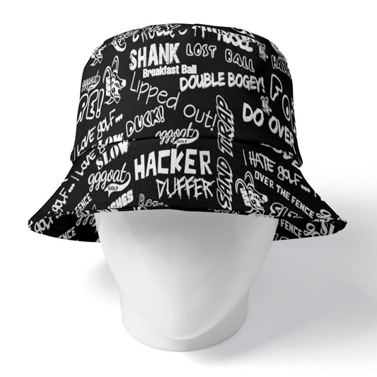 GGGOAT GOLF HACKER/DUFFER Double-Side Printed Bucket Hat Black