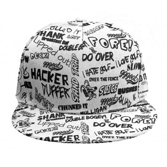 GGGOAT GOLF HACKER/DUFFER Baseball Cap With Flat Brim White